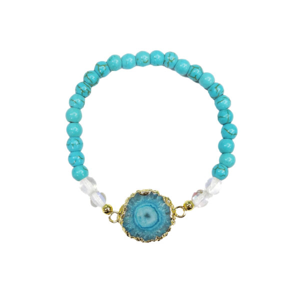 PB2208-Solar Druzy Blue Agate Bracelet - Image 6