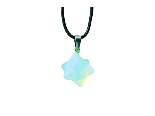 PN2249-3d Six-pointed Star Opalite Merkaba Star Necklace - Image 7