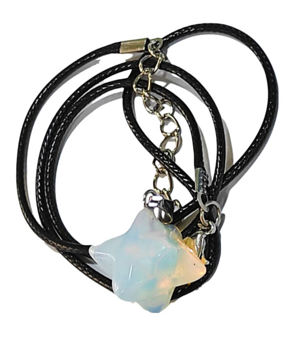PN2249-3d Six-pointed Star Opalite Merkaba Star Necklace - Image 5