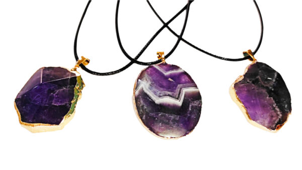 PN2258-Creative Fancy Amethyst Pyramid Necklace - Image 5