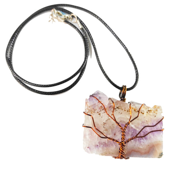 PN2260-Beautiful And Special Irregular Shape Amethyst Cluster Slice Necklace - Image 5
