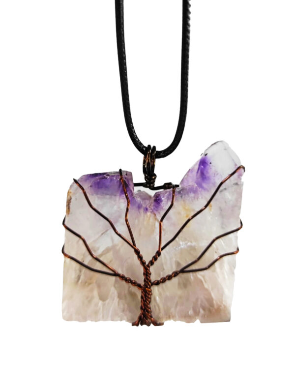 PN2260-Beautiful And Special Irregular Shape Amethyst Cluster Slice Necklace - Image 3