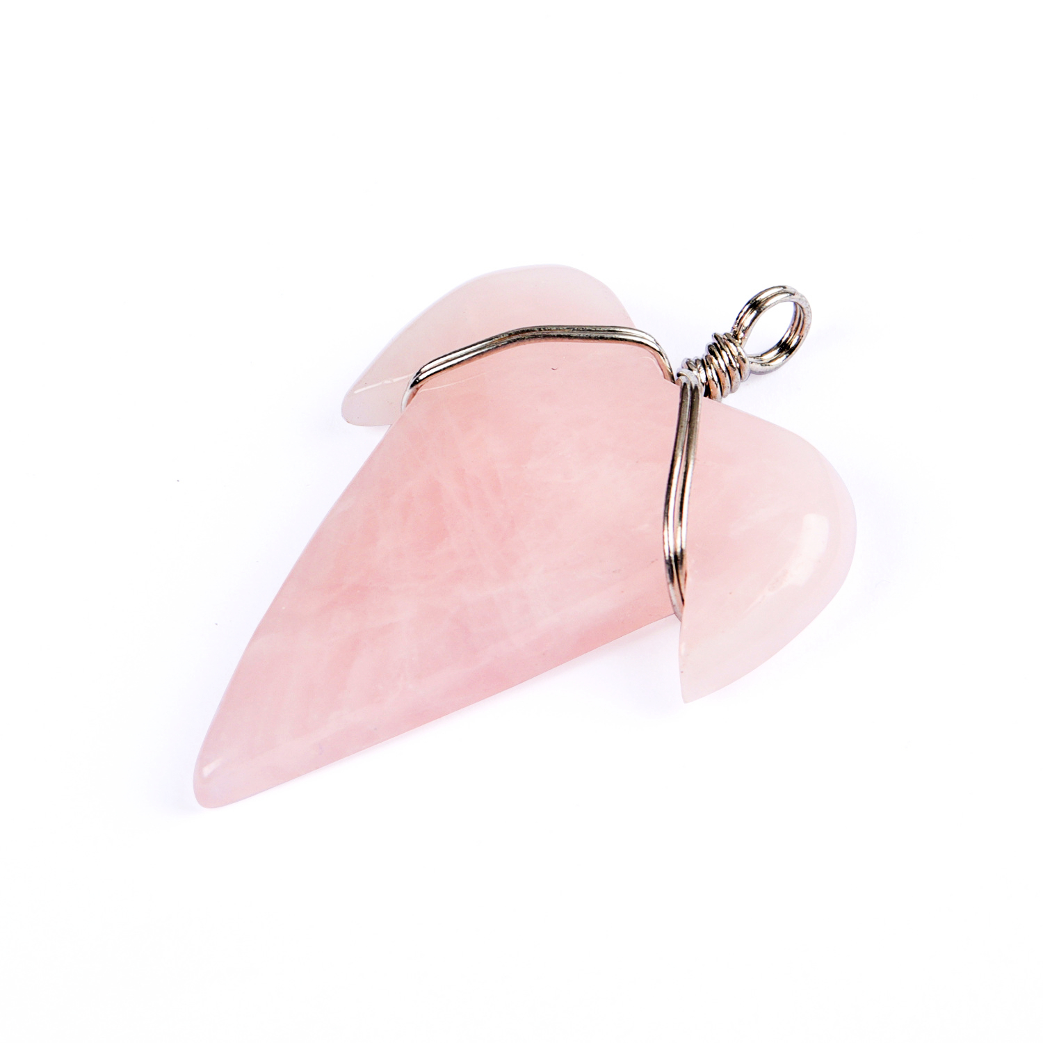 PN2261-Trendy Shape Rose Quartz Charms Necklace - Image 2