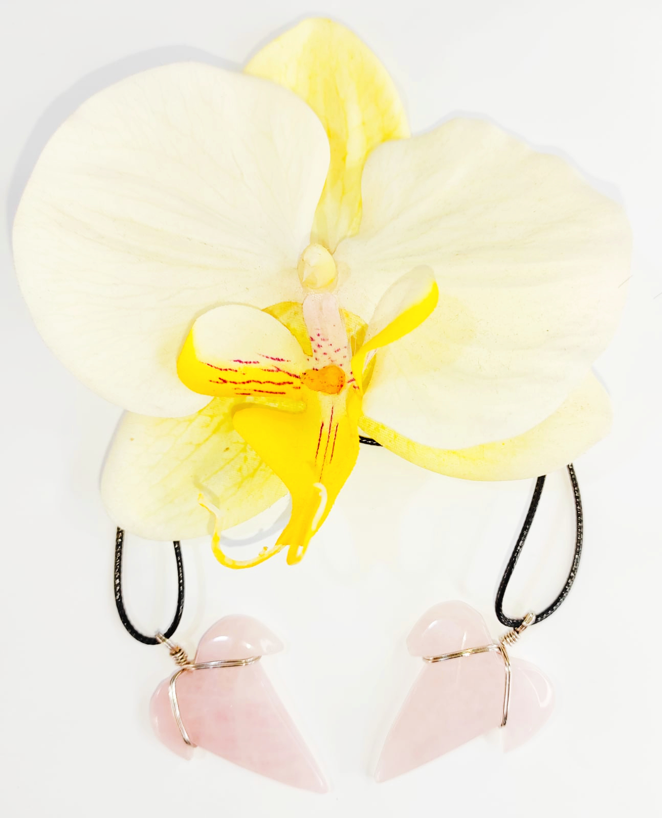 PN2261-Trendy Shape Rose Quartz Charms Necklace - Image 6