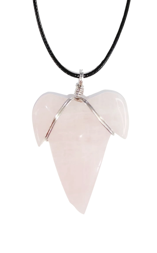 PN2261-Trendy Shape Rose Quartz Charms Necklace - Image 3