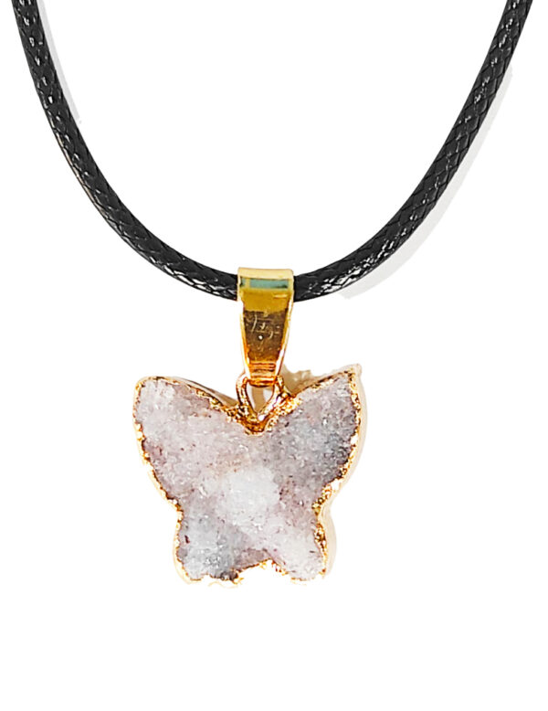 PN2262-Druzy Stone Nature Butterfly Necklace - Image 8