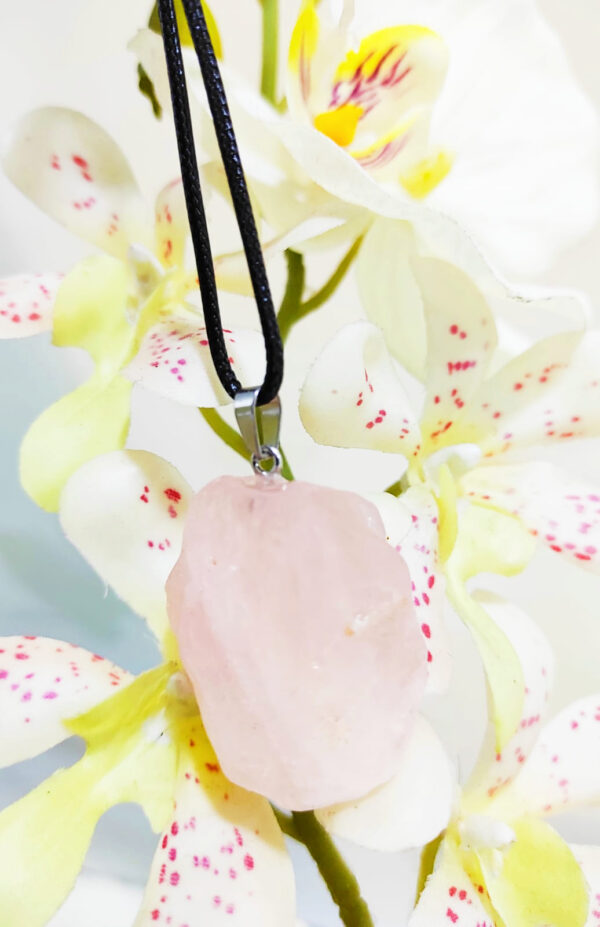 PN2265-Rose Quartz Crystal Stone Necklace - Image 2