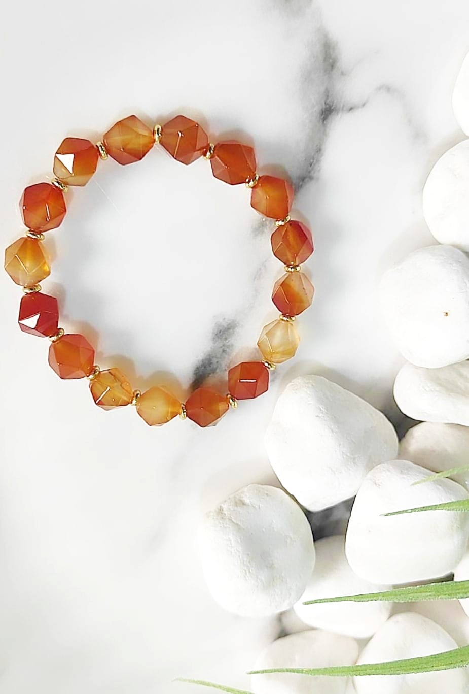 Sparkly Diamond Shape Carnelian Bracelet - Image 3