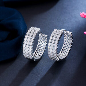 New Fashion Silver Circle Round Hoop Party Earrings