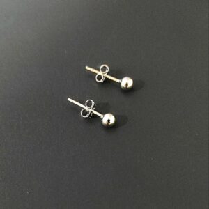 Plain 925 Sterling Silver Bead Ball Stud Earring