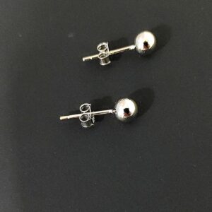 Plain 925 Sterling Silver Bead Ball Stud Earring