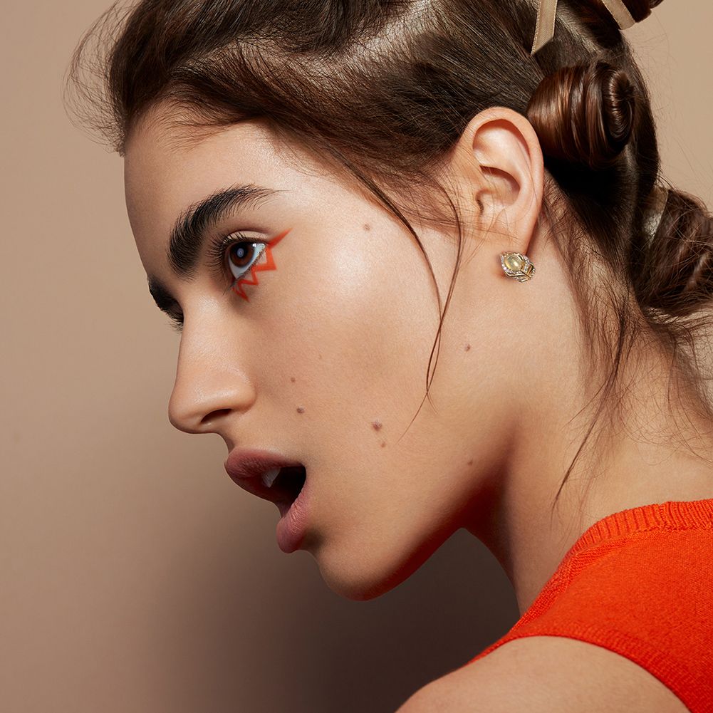 Rock Feather 925 Sterling Silver Gold Plated Genuine Natural Stone Opal Necklace and Earring Jewelry Set - Image 6