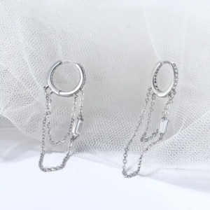 Real S925 Silver Tassel Arate Drop Earrings