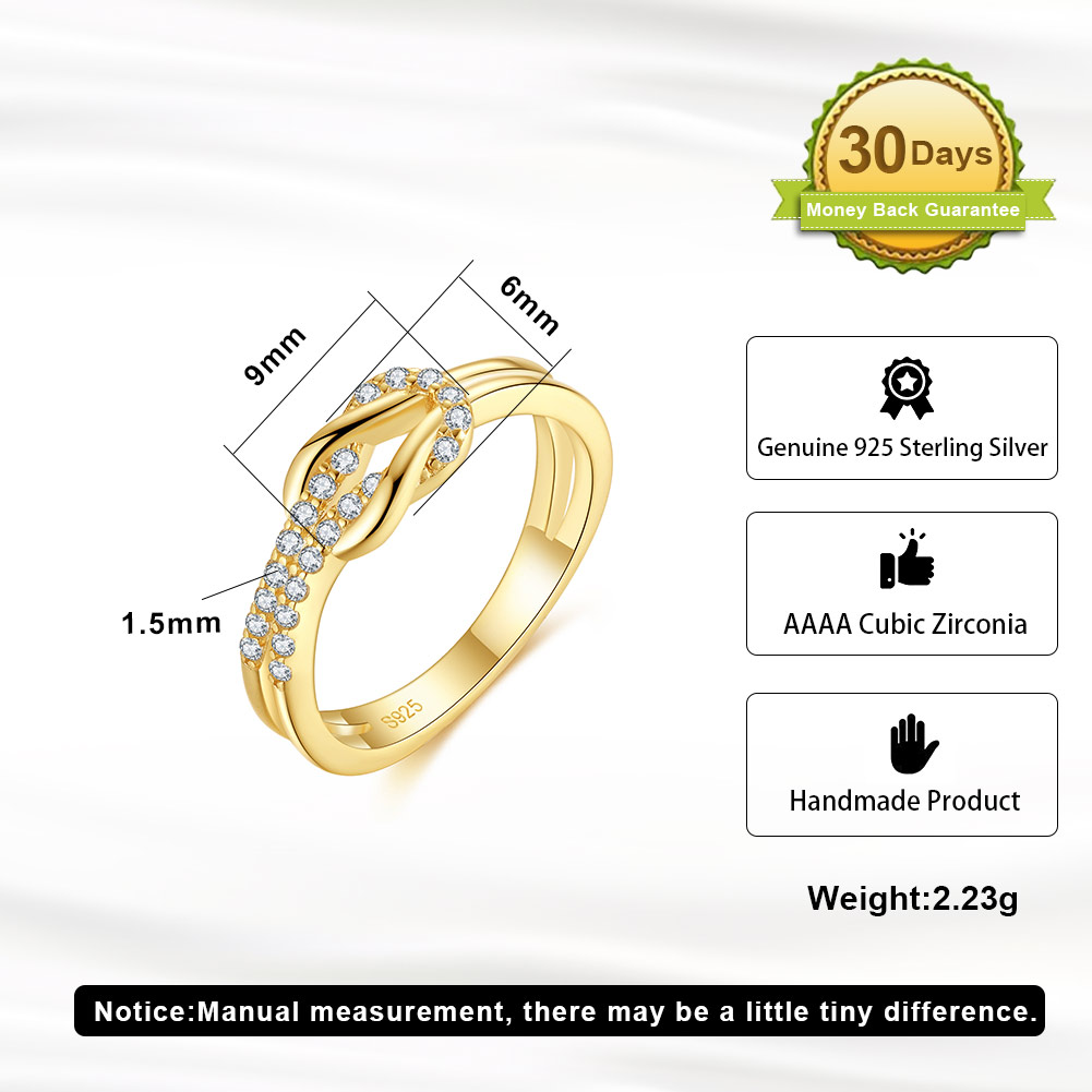 Unique Design 4A Zirconia Decoration 14K Gold Plated 925 Sterling Silver Ring - Image 6