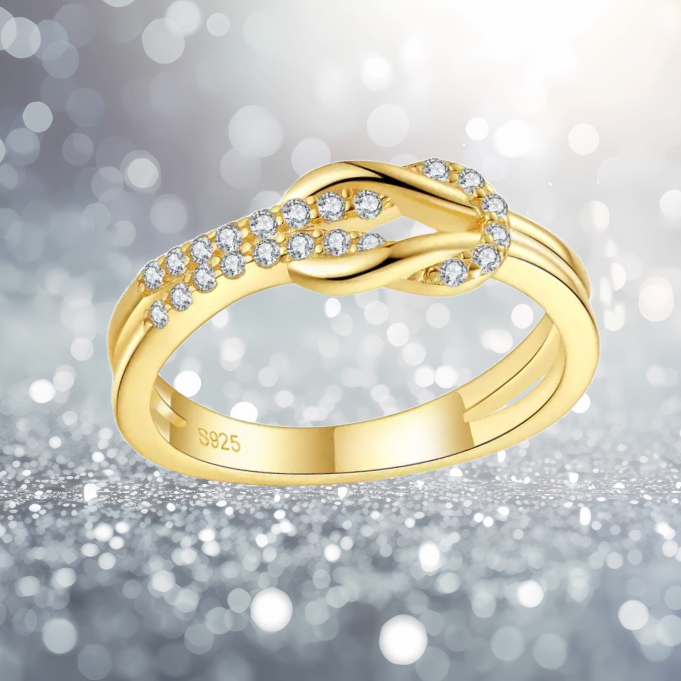 Unique Design 4A Zirconia Decoration 14K Gold Plated 925 Sterling Silver Ring - Image 5