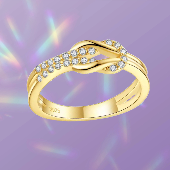 Unique Design 4A Zirconia Decoration 14K Gold Plated 925 Sterling Silver Ring - Image 4