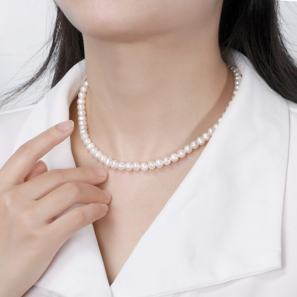 Pameer Store 925 Sterling Silver 14K Gold Plated Natural Baroque Freshwater Pearls Necklace