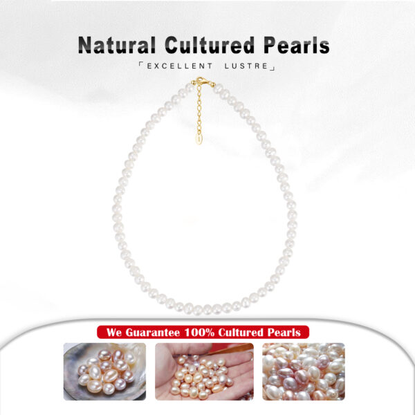 Pameer Store 925 Sterling Silver 14K Gold Plated Natural Baroque Freshwater Pearls Necklace - Image 8
