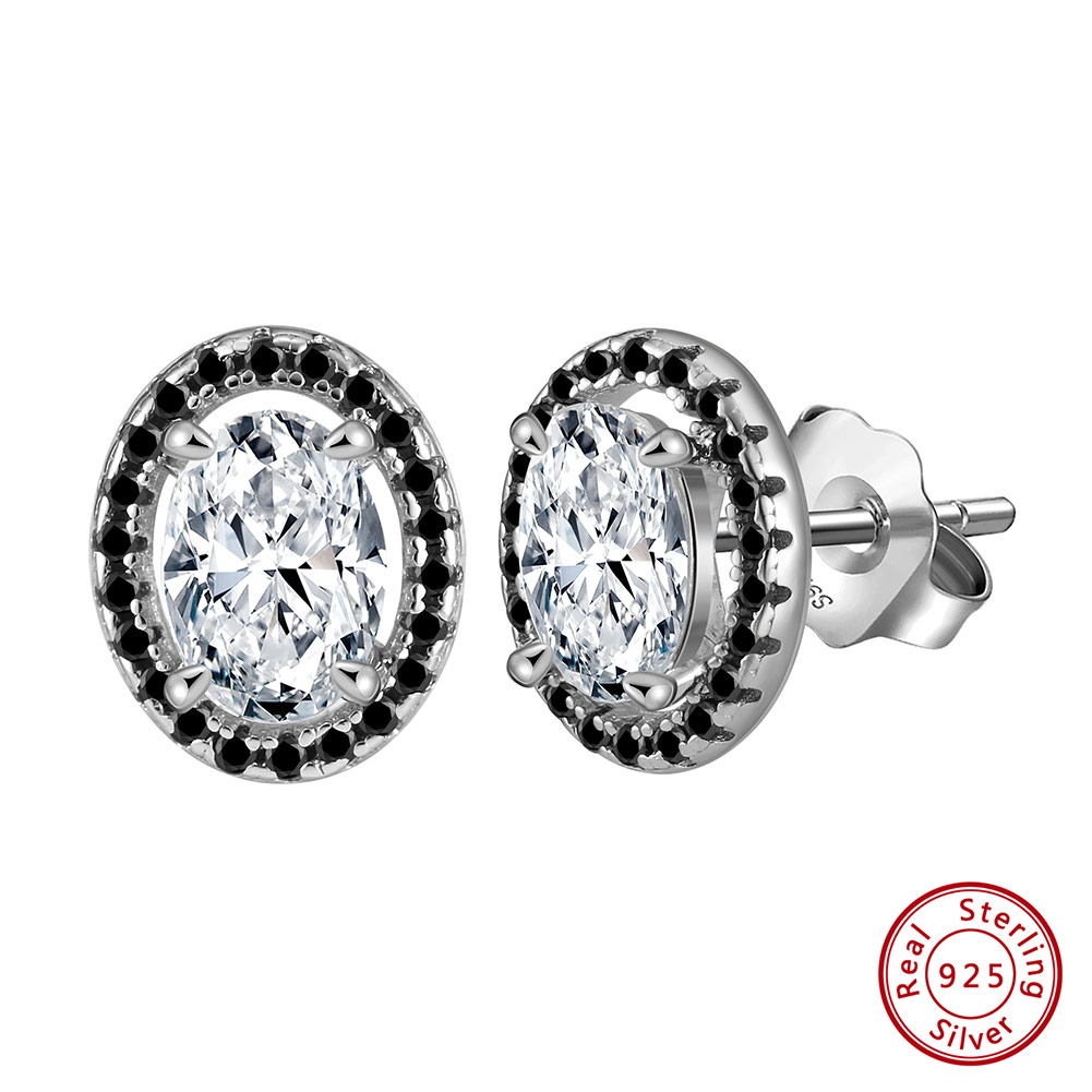 Pameer Store 925 Sterling Silver Classic Black Spinel 8A Zirconia Earrings - Image 7