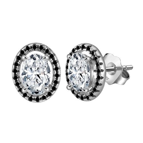 Pameer Store 925 Sterling Silver Classic Black Spinel 8A Zirconia Earrings - Image 2