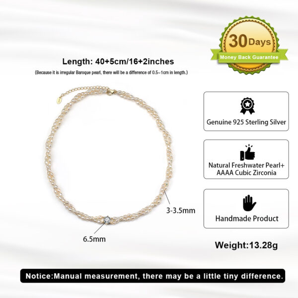Pameer Store Vintage Twisted Irregular Baroque Cultured Freshwater Pearl Beaded Choker Necklace - Image 5