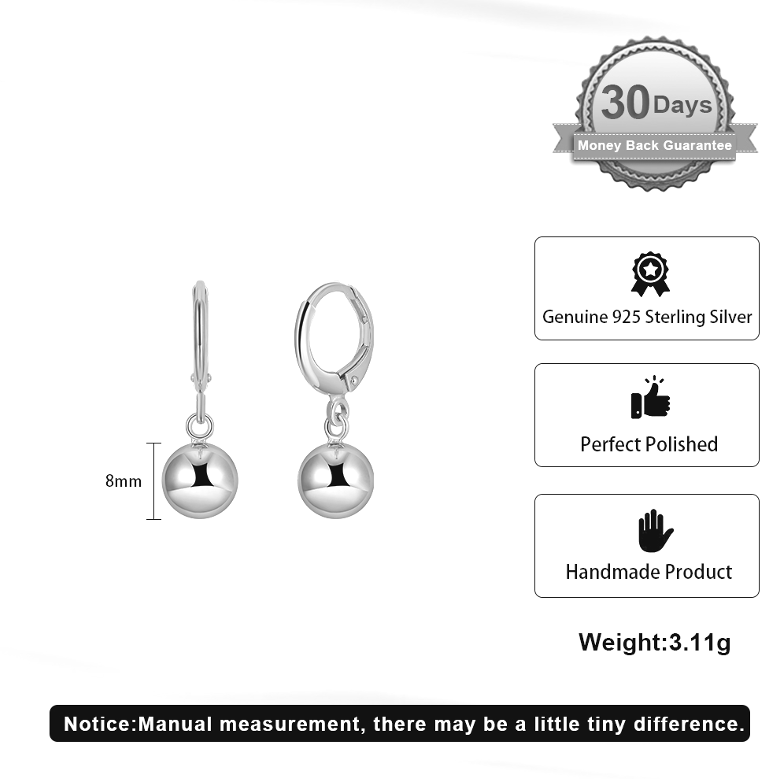 Pameer Store Sterling Silver Minimalist Drop Leverback Earrings - Image 5