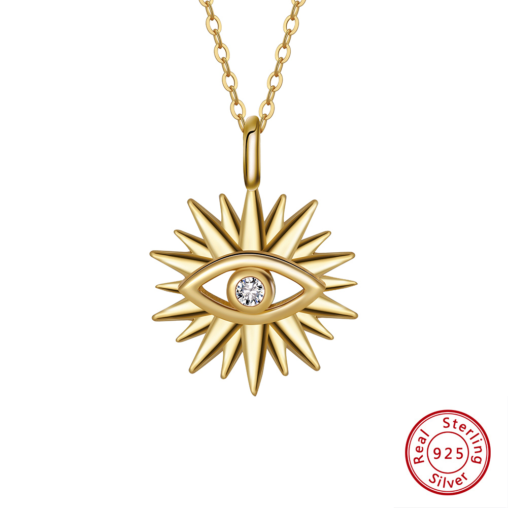 Pameer Store 925 Sterling Gold Plated Vintage Lucky Turkish Evil Eye Pendant Necklaces - Image 8