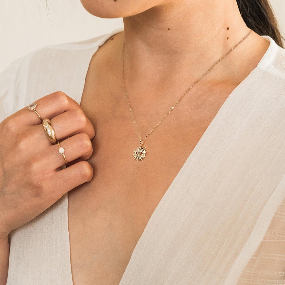 Pameer Store 925 Sterling Gold Plated Vintage Lucky Turkish Evil Eye Pendant Necklaces - Image 7