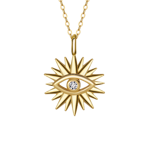 Pameer Store 925 Sterling Gold Plated Vintage Lucky Turkish Evil Eye Pendant Necklaces - Image 5