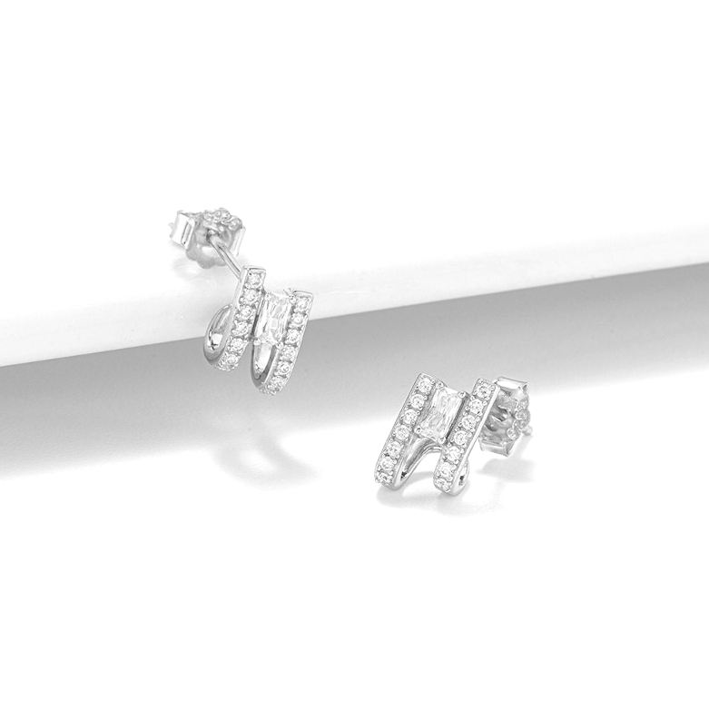 Pameer Store Simple Minimalist Design 925 Sterling Silver Stud Earrings - Image 4