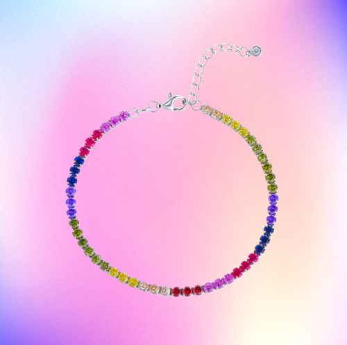 Pameer Store Mixcolor 3mm Cubic Zirconia 925 Sterling Silver Tennis Bracelet - Image 8