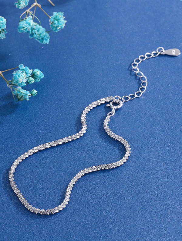 Pameer Store Sparkling 925 Sterling Silver 2mm Tennis Stackable Chain Bracelets - Image 8