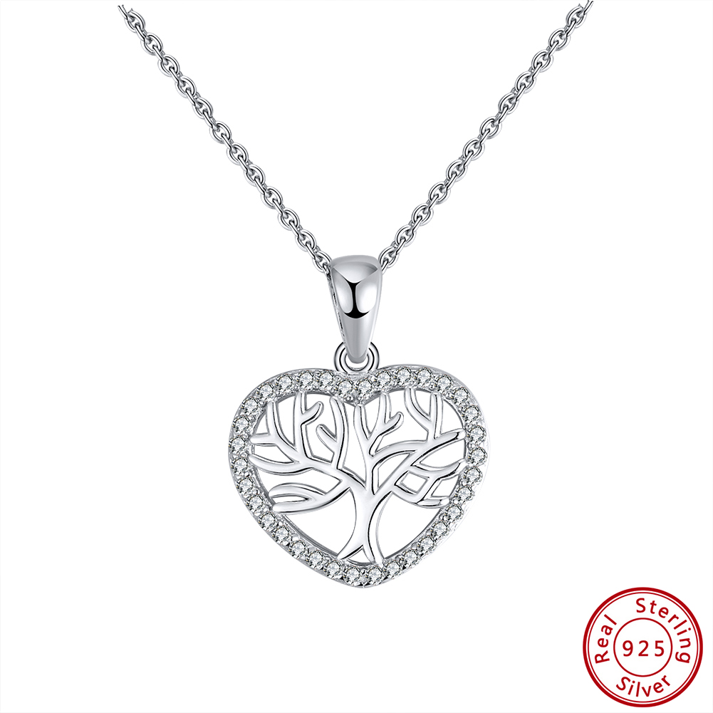 Pameer Store 925 Sterling Silver Tree Of Life Heart Necklace - Image 2