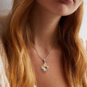 Pameer Store Austrian Clear AB Crystal Cross Pendant 925 Sterling Silver Necklace