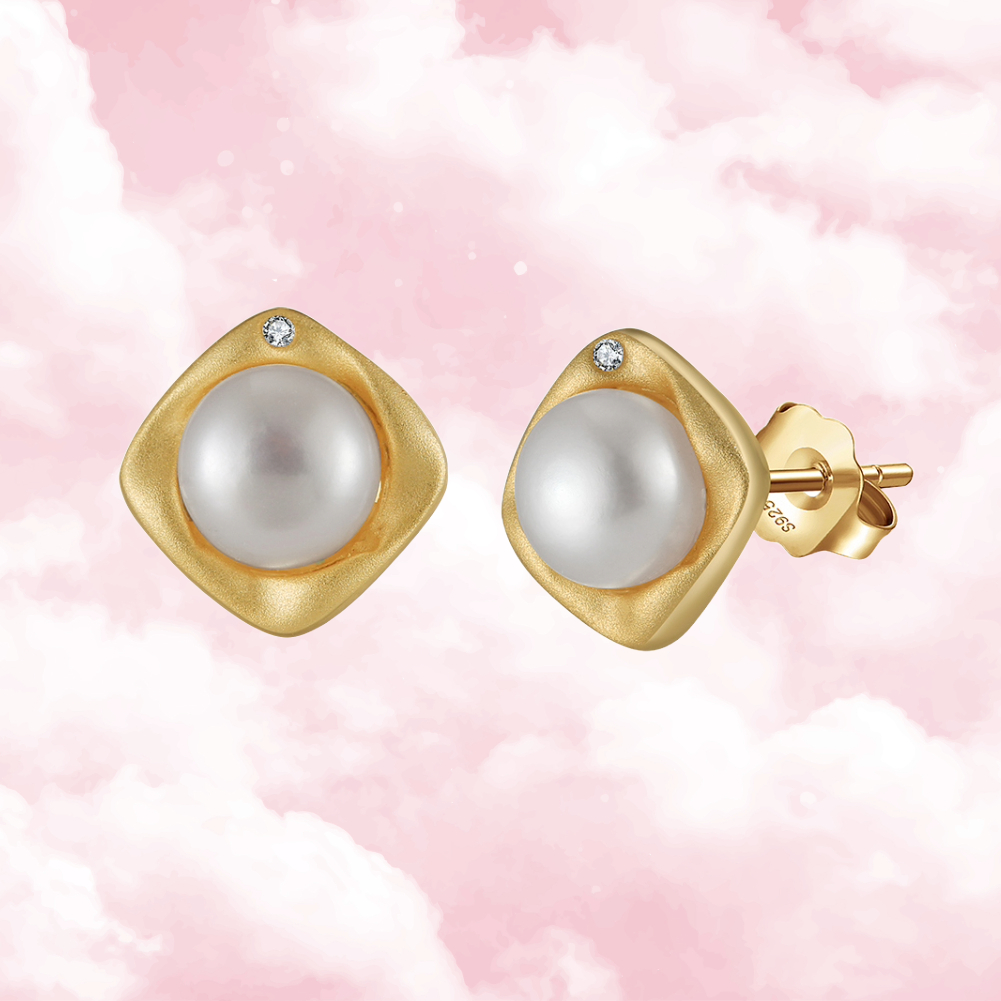 Pameer Store Solid 925 Sterling Silver Natural Round 6mm Genuine Pearl Clasp Stud Earring - Image 6