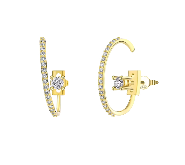 Pameer Store Ins Trend Fashion Temperament 925 Sterling Silver Delicate Simple 14K Gold Plated Hoop Earrings - Image 6