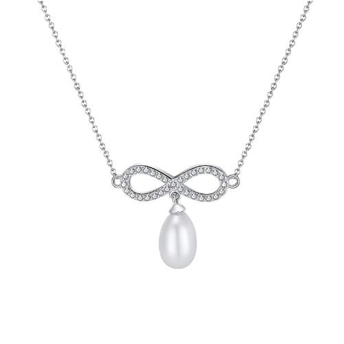 Pameer Store Infinity 925 Silver and Natural Freshwater Pearl Necklace - Image 8
