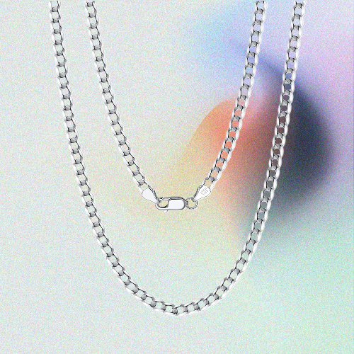 Solid 925 Italian Sterling Silver 3mm Diamond-Cut Cuban Link Curb Chain Necklace-20 - Image 2