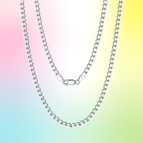 Solid 925 Italian Sterling Silver 3mm Diamond-Cut Cuban Link Curb Chain Necklace-20 - Image 3