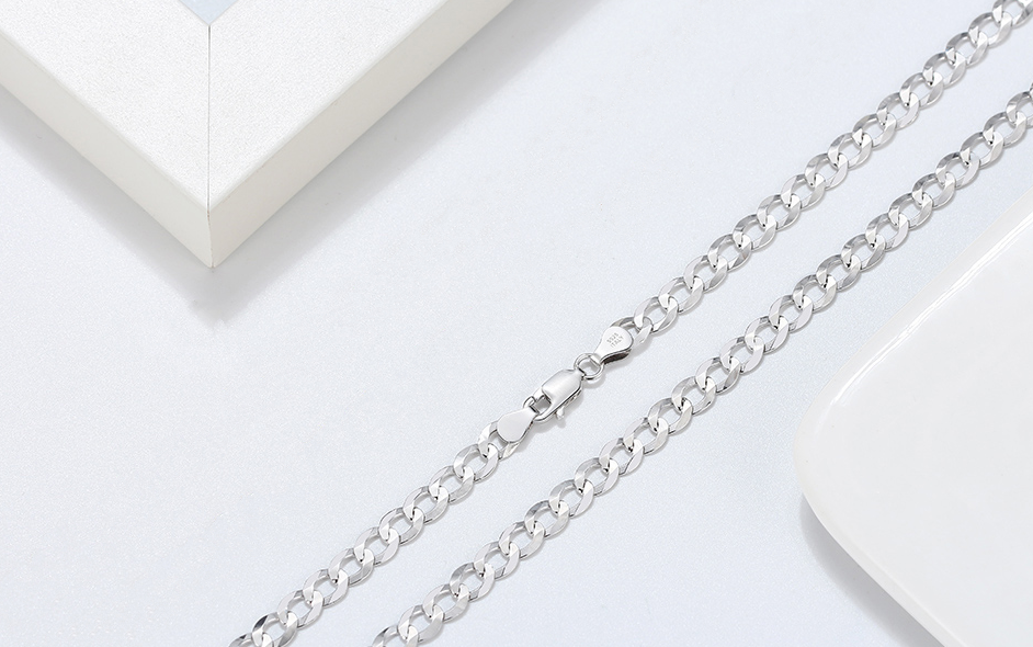 Solid 925 Italian Sterling Silver 5mm Diamond-Cut Cuban Link Curb Chain Necklace-22 - Image 7