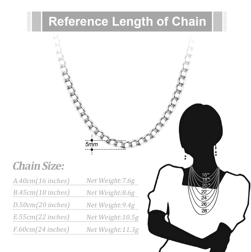 Solid 925 Italian Sterling Silver 5mm Diamond-Cut Cuban Link Curb Chain Necklace-22 - Image 6