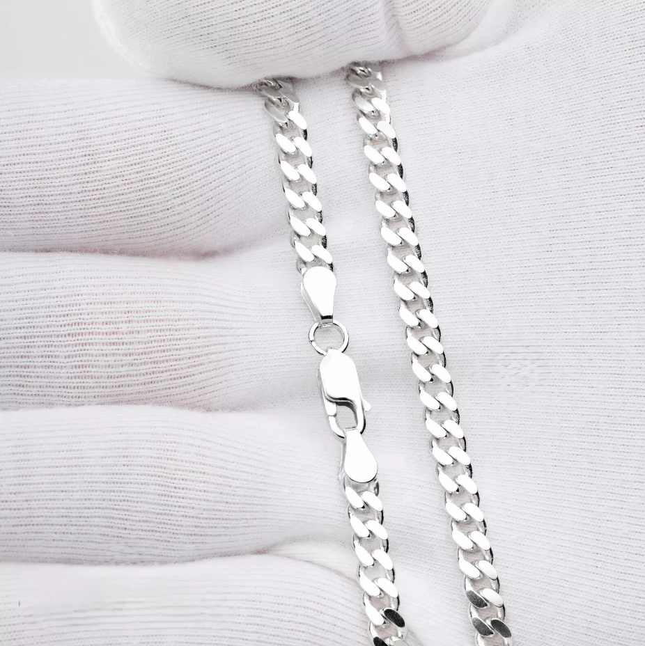 Solid 925 Italian Sterling Silver 5mm Diamond-Cut Cuban Link Curb Chain Necklace-22 - Image 4