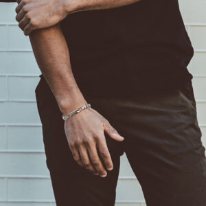 Italian 925 Sterling Silver Hip Hop Chunky 6.5mm Diamond-Cut Figaro Link Chain Bracelet-9