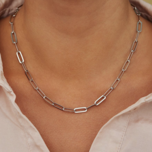 Pameer Store Chunky 925 Sterling Silver 9.3mm Paperclip Link Chain Necklace