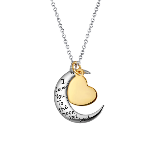Pameer Store Dainty Engraving Moon Heart Pendant Charm 925 Sterling Silver Necklace - Image 9