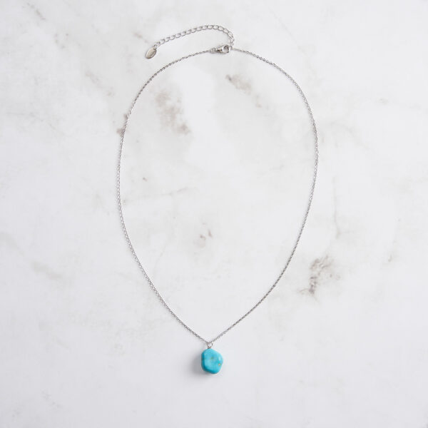 Boho Real Kingman Genuine Turquoise 925 Sterling Silver Necklace - Image 4