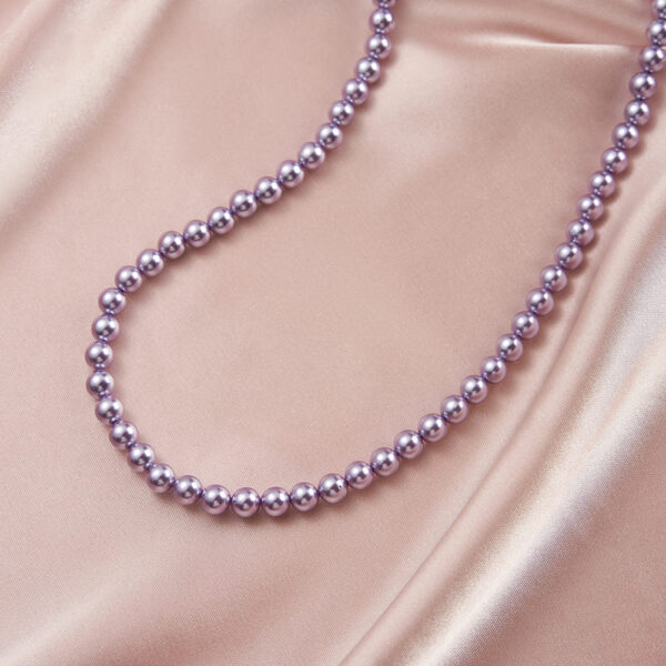 Natural Purple Freshwater Pearl 6mm Beads Rondelle Necklace - Image 6