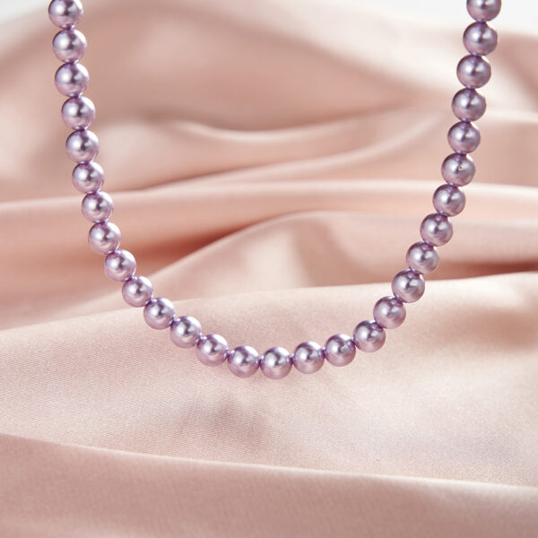 Natural Purple Freshwater Pearl 6mm Beads Rondelle Necklace - Image 4